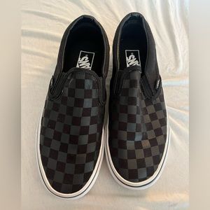 Black on Black Checkered Vans